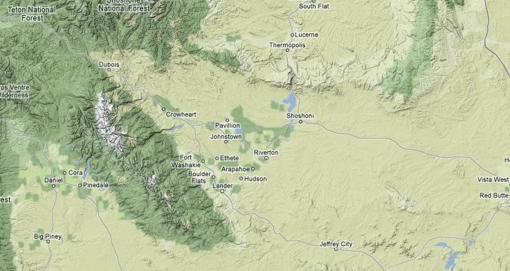 Map of Pavilion WY