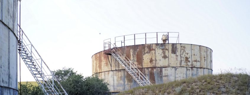 Outside view of storage tanks. Keene, ND. Photo by David Nix 2015