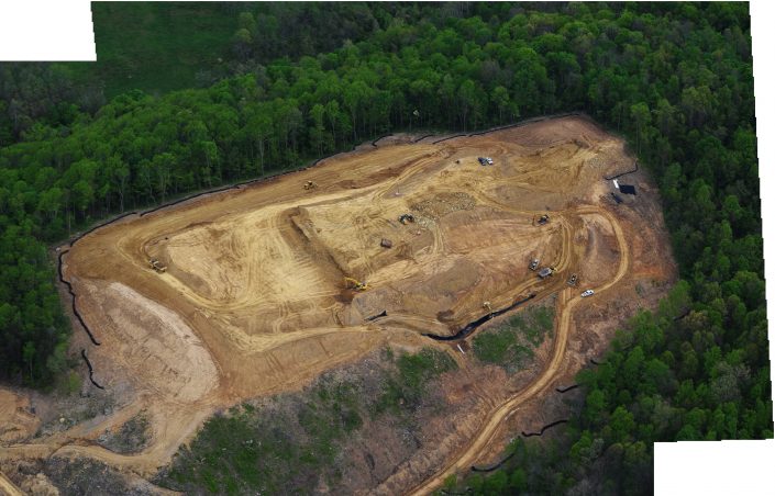 Forest clearing in prepration for hydraulic fracturing well pad establishment, Belmont County, Ohio, Spring, 2017